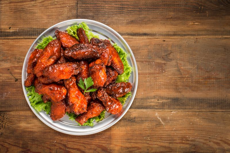 Wing Snob crispy buffalo wings plated beautifully